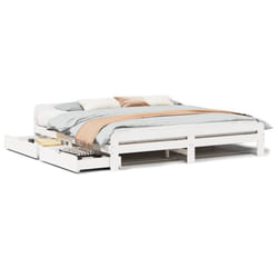 vidaXL Bed frame without Mattress Bed Wax Solid Wood Pine - white, 180 x 200 cm