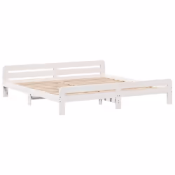 vidaXL Bed frame without Mattress Bed Wax Solid Wood Pine - white, 180 x 200 cm - Additional view 4