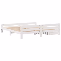 vidaXL Bed frame without Mattress Bed Wax Solid Wood Pine - white, 180 x 200 cm - Additional view 7