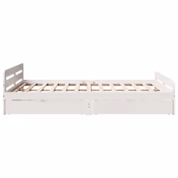 vidaXL Bed frame without Mattress Bed Wax Solid Wood Pine - white, 140 x 190 cm - Additional view 6