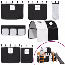 VidaXL 3309107 kids bed Black, White Polyester