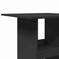 vidaXL Bar Table with Storage Counter Table Bistro Table Black Engineered Wood - Additional view 6