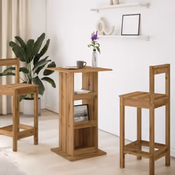 vidaXL Bar Table with Storage Pub Bistro Table Artisan Oak Engineered Wood