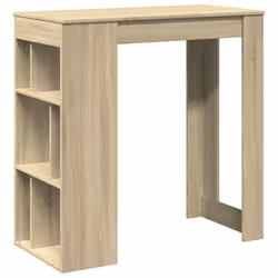 vidaXL Bar Table with Racks Pub Table Bistro Table Sonoma Oak Engineered Wood