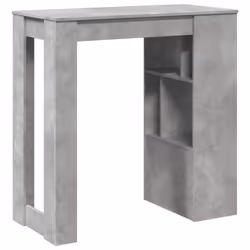 vidaXL Bar Table with Racks Pub Bistro Table Concrete Grey Engineered Wood - Additional view 5