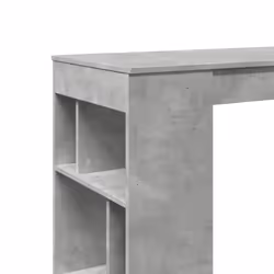 vidaXL Bar Table with Racks Pub Bistro Table Concrete Grey Engineered Wood - Additional view 6