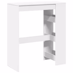 vidaXL Bar Table with Racks Counter Table Bistro Table White Engineered Wood - Additional view 5