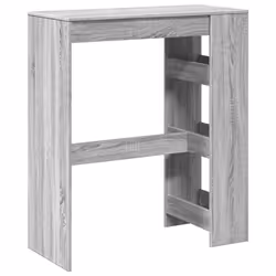 vidaXL Bar Table with Racks Pub Table Bistro Table Grey Sonoma Engineered Wood - Additional view 5