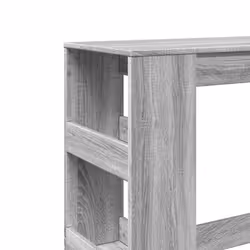 vidaXL Bar Table with Racks Pub Table Bistro Table Grey Sonoma Engineered Wood - Additional view 6