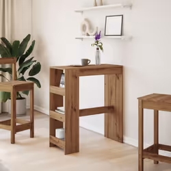 vidaXL Bar Table with Racks Pub Table Bistro Table Artisan Oak Engineered Wood