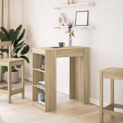 vidaXL Bar Table with Racks Kitchen Bistro Table Sonoma Oak Engineered Wood