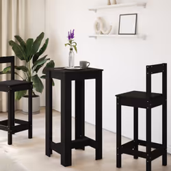vidaXL Bar Table Kitchen Counter Table Bistro Table Black Engineered Wood
