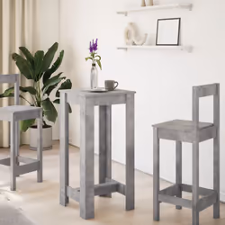 vidaXL Bar Table Kitchen Pub Table Bistro Table Concrete Grey Engineered Wood