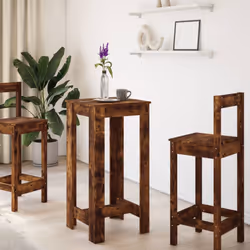 vidaXL Bar Table Kitchen Pub Table Bistro Table Smoked Oak Engineered Wood