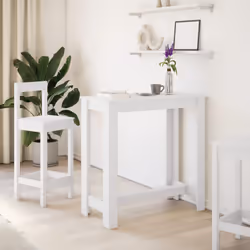 vidaXL Bar Table Kitchen Counter Table Bistro Table White Engineered Wood