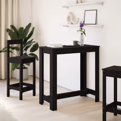 vidaXL Bar Table Kitchen Counter Table Bistro Table Black Engineered Wood