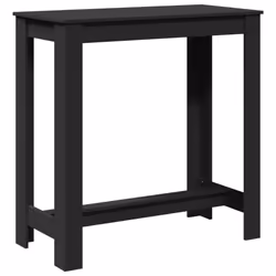 vidaXL Bar Table Kitchen Counter Table Bistro Table Black Engineered Wood - Additional view 5