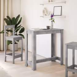 vidaXL Bar Table Kitchen Pub Table Bistro Table Concrete Grey Engineered Wood