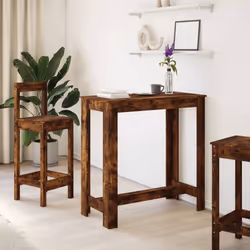 vidaXL Bar Table Kitchen Pub Table Bistro Table Smoked Oak Engineered Wood