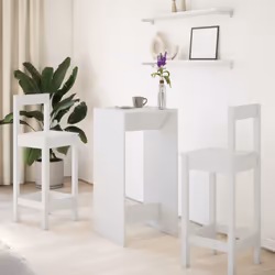 vidaXL Bar Table Kitchen Counter Table Bistro Table White Engineered Wood