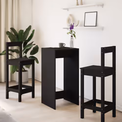 vidaXL Bar Table Kitchen Counter Table Bistro Table Black Engineered Wood