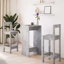 vidaXL Bar Table Kitchen Pub Table Bistro Table Concrete Grey Engineered Wood