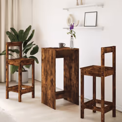 vidaXL Bar Table Kitchen Counter Table Bistro Table Smoked Oak Engineered Wood