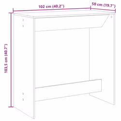 vidaXL Bar Table Kitchen Counter Table Bistro Table White Engineered Wood - Additional view 8