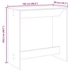 vidaXL Bar Table Kitchen Pub Table Bistro Table Grey Sonoma Engineered Wood - Additional view 8