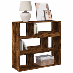 vidaXL Book Cabinet/Room Divider Bookcase Storage Rack Bookshelf - smoked oak, 100 x 33 x 94.5 cm - Additional view 2