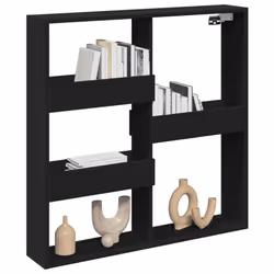 vidaXL Wall Cabinet Wall Cupboard Storage Hanging Cabinet Engineered Wood - black, 80 x 15 x 80 cm - Additional view 2