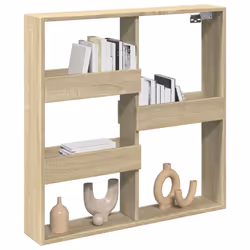 vidaXL Wall Cabinet Wall Cupboard Storage Hanging Cabinet Engineered Wood - sonoma oak, 80 x 15 x 80 cm - Additional view 2