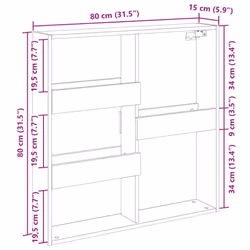 vidaXL Wall Cabinet Wall Cupboard Storage Hanging Cabinet Engineered Wood - sonoma oak, 80 x 15 x 80 cm - Additional view 8