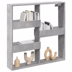 vidaXL Wall Cabinet Wall Cupboard Storage Hanging Cabinet Engineered Wood - concrete grey, 80 x 15 x 80 cm - Additional view 2