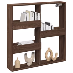 vidaXL Wall Cabinet Wall Cupboard Storage Hanging Cabinet Engineered Wood - brown oak, 80 x 15 x 80 cm - Additional view 2