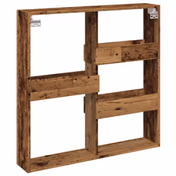 vidaXL Wall Cabinet Wall Cupboard Storage Hanging Cabinet Engineered Wood - old wood, 80 x 15 x 80 cm - Additional view 5