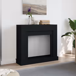 vidaXL Fireplace Surround Fire Surround Only Fireplace Frame Engineered Wood - black