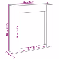 vidaXL Fireplace Surround Fire Surround Fire Place Engineered Wood - white