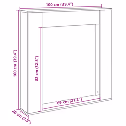 vidaXL Fireplace Surround Fire Surround Fire Place Engineered Wood - sonoma oak - Additional view 3