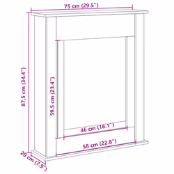 vidaXL Fireplace Surround Fire Surround Frame Engineered Wood - sonoma oak - Additional view 8
