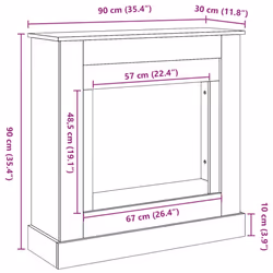 vidaXL Fireplace Surround Fire Surround Only Fireplace Frame Engineered Wood - sonoma oak