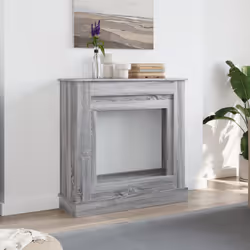 vidaXL Fireplace Surround Fire Surround Only Fireplace Frame Engineered Wood - grey sonoma