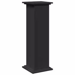 vidaXL Display Stand with Storage Plant Stand Shelf Black Engineered Wood