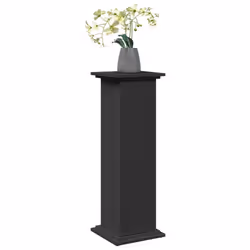 vidaXL Display Stand with Storage Plant Stand Shelf Black Engineered Wood