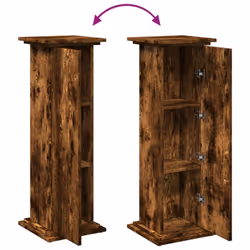 vidaXL Display Stand with Storage Plant Stand Shelf Smoked Oak Engineered Wood - Additional view 8