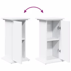 vidaXL Display Stand with Storage Plant Stand Shelf White Engineered Wood - Additional view 8