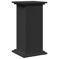 vidaXL Display Stand with Storage Plant Stand Shelf Black Engineered Wood