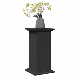 vidaXL Display Stand with Storage Plant Stand Shelf Black Engineered Wood