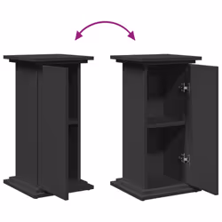 vidaXL Display Stand with Storage Plant Stand Shelf Black Engineered Wood - Additional view 8