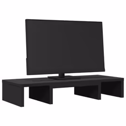 vidaXL Monitor Stand Computer Monitor Riser Adjustable Black Engineered Wood